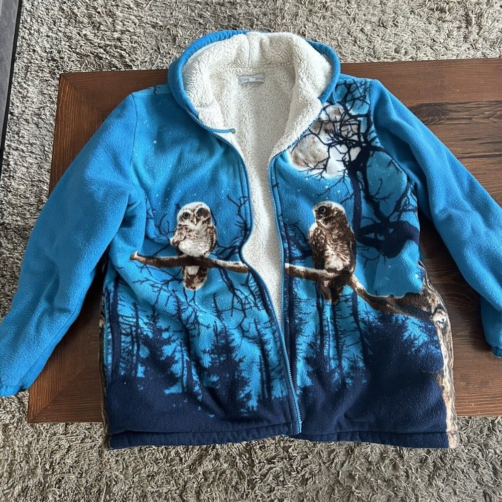 Vintage Classic Edition Owl Fleece Large Unisex Sweater
